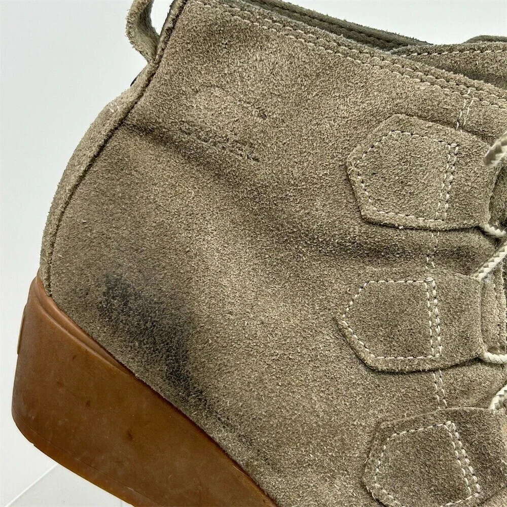 Sorel Toronto Lace Wedge Waterproof Light Brown Ankle Boots Womens US 8.5